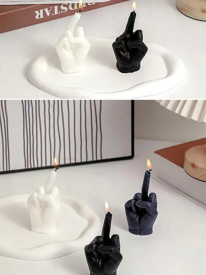 Creative Candles Middle Finger Shaped Gesture Scented Candles Niche Funny Quirky Gifts Home Decoration Ornaments Birthday Gifts