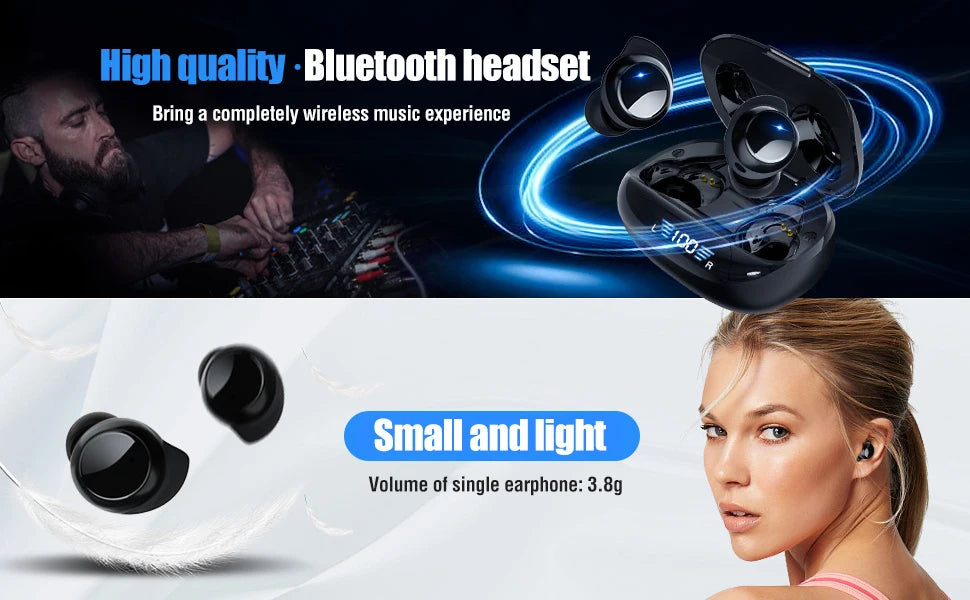 Wireless Earbuds Wireless 5.3 Headphones 48Hrs Music Bluetooth Earphones with Charging Case in Ear Headset with Mic LCD Display