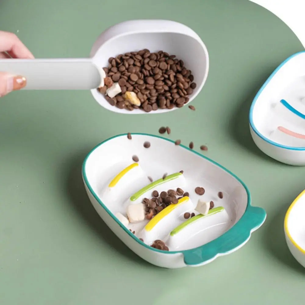 Ceramic Cat Slow Food Bowl Cute Creative Dog Food Feeding Basin Non-slip Large Capacity Pet Drinking Feeder Kitten Puppy