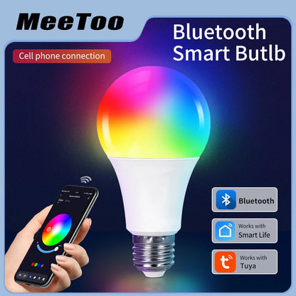 Tuya Bluetooth Smart LED Light Bulb E27 RGB 110V 220V Smart Lamps for Livingroom Decoration Party Lighting Smart Life