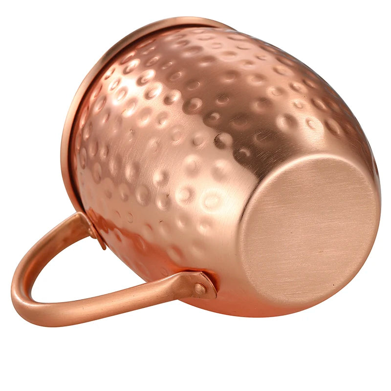 Moscow Mule Copper Mugs | Set of 4 Hammered Cups with Strong Riveted Handle Hold 540ml ( 18oz)