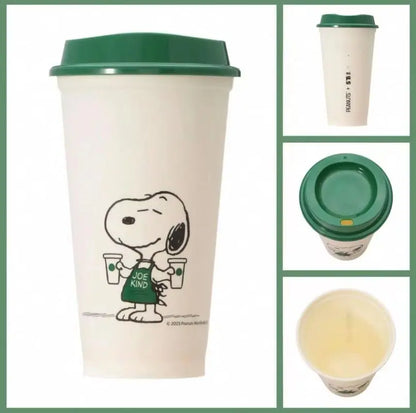 2025 New Snoopy Joint Cup Plastic Straw Cup High Value Cup Summer Casual Pp Coffee Imitation Cups Girl'S Birthday Present