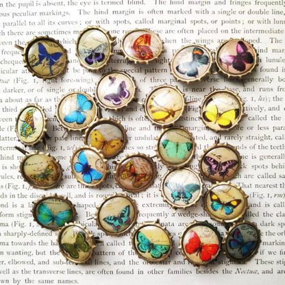 [MET004] 22-26pics Mixed Printing Metal Retro Brads for Scrapbooking Embellishment Decorative Beads Clothes Handmade Crafts