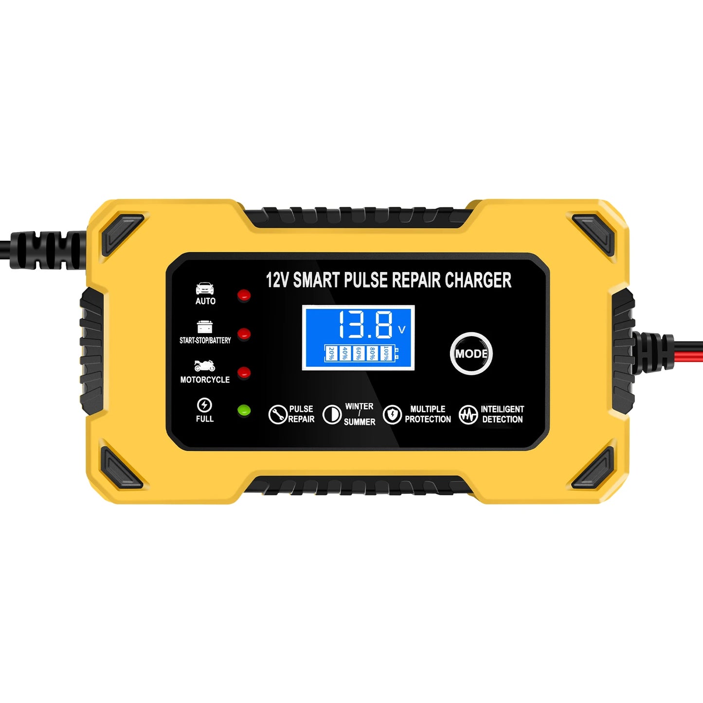 Car Battery Charger, 12V 6A Automatic Intelligent Storage Battery Maintainer Trickle Charger Suitable for Cars, Trucks, Suvs, Mo