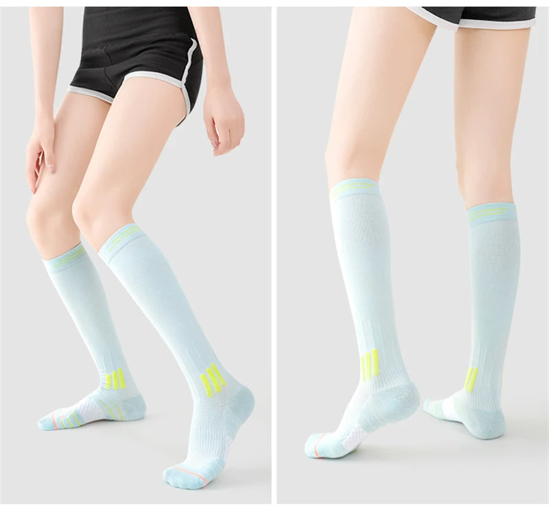 SPORT'S HOUSE Spring and summer long women's pressure socks Towel bottom non-slip high elastic compression sports socks