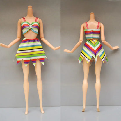 28pcs Fashion Dolls Accessories =1 Gown +3 Dress +2 Suit +2 Swimsuit +3 Glasses +10 Shoes +7 Hanger Clothes for 11.5'' Doll Toys