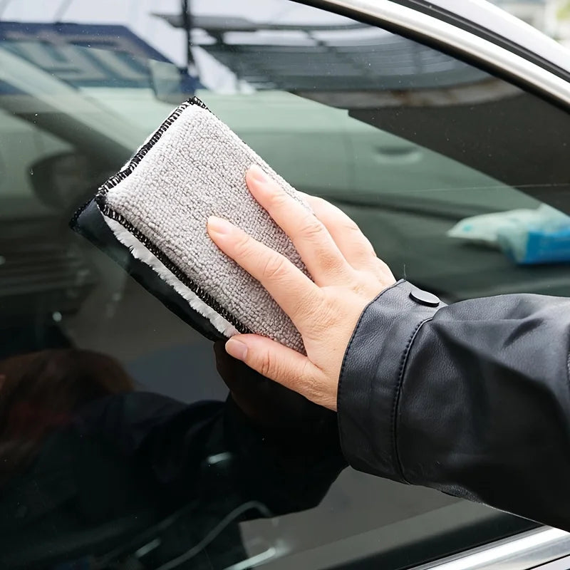 2Pcs Car Interior Scrubbing Sponges, Microfiber Car Wash Sponges, Auto Detailing Scrub Pads, Interior Cleaning Sponges
