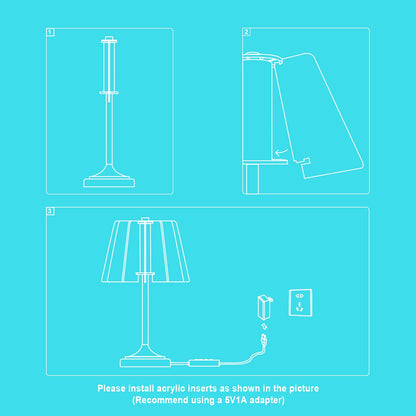 Bedroom bedside table lamp USB plug adjustable DIY acrylic design LED light 3 colors optional night light