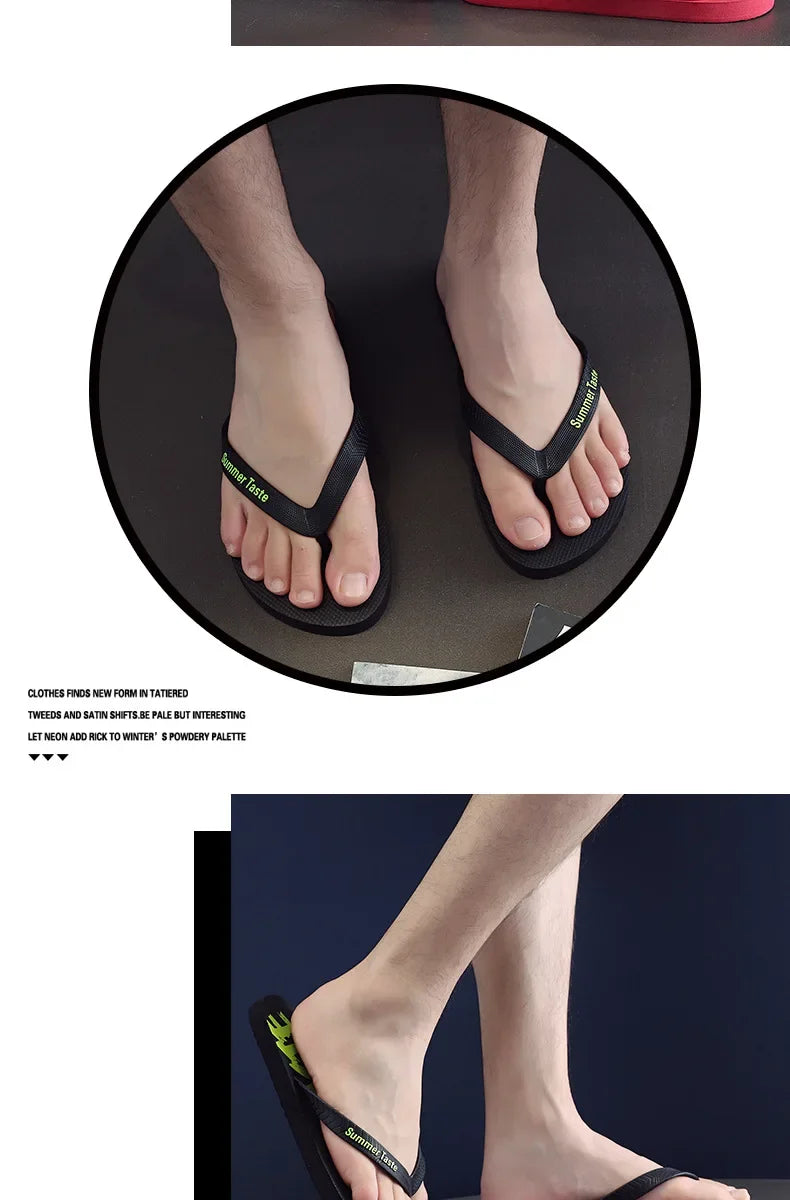 Flip-flops Men's Summer New Soft Sole Non-slip Flip-flops Youth Leisure Beach Sandals Sandalias De Fiesta Elegantes