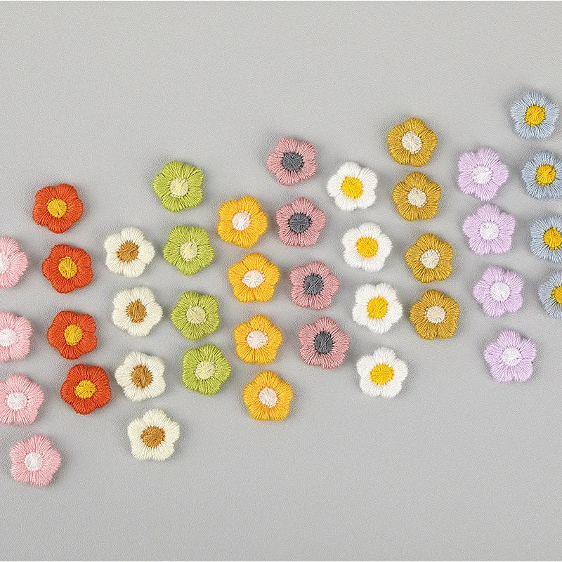 Mini Embroidered Small Flower Patch DIY Earring Accessories Children's Hair Accessories Clothing Accessories