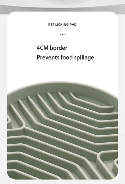 Non-slip Silicone Pet Slow Food Bowl Anti-choking Anti Knockover Cat Slow Feeder Mat with Suction Cup Dog Accessories