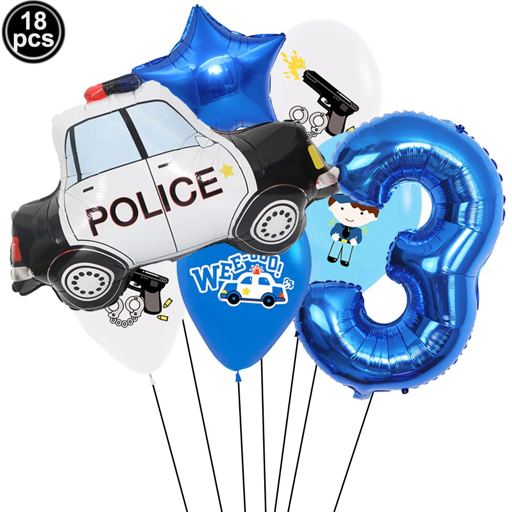 Police Party Birthday Decorations Tableware Police Party Plates Napkins Party Supplies Police Officer Theme Birthday Party Decor