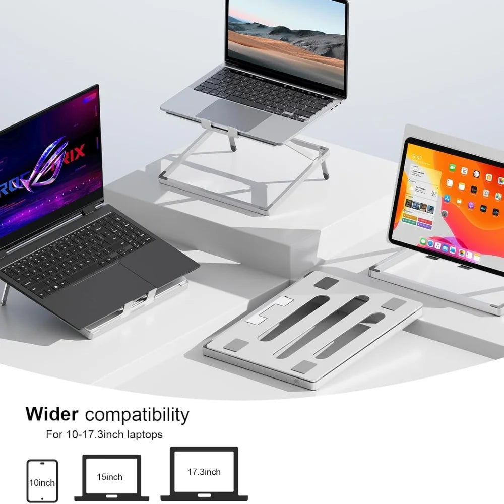 Laptop Stand for Desk, Height Adjustable Laptop Riser Aluminum Portable Laptop Holder, Holds All Notebook up to 17.3 Inches