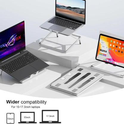 Laptop Stand for Desk, Height Adjustable Laptop Riser Aluminum Portable Laptop Holder, Holds All Notebook up to 17.3 Inches