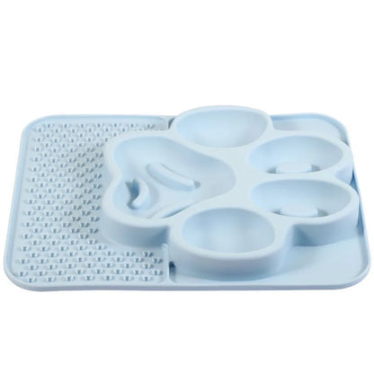 Multi-use Silicone Pet Slow Feeder Bowl Choke-proof Portable Pet Canning Lick Tray Non-slip Cat Food Bowl Water Food