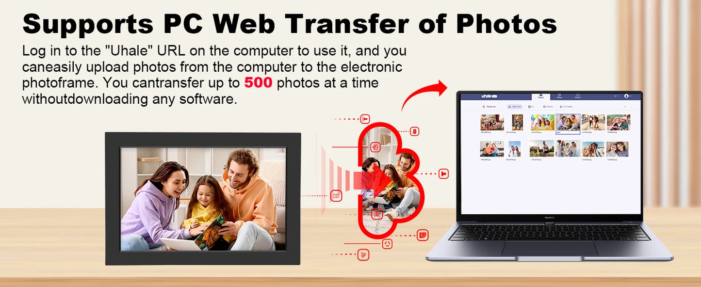 WiFi Digital Photo Frame 10.1 Inch 32GB Smart Digital Picture Frame with 1280x800 IPS HD Touch Screen Digital Frame Gift