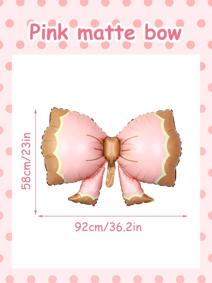 3pcs pink bow shape balloons, baby shower, birthday party, party decoration, anniversary, party decoration