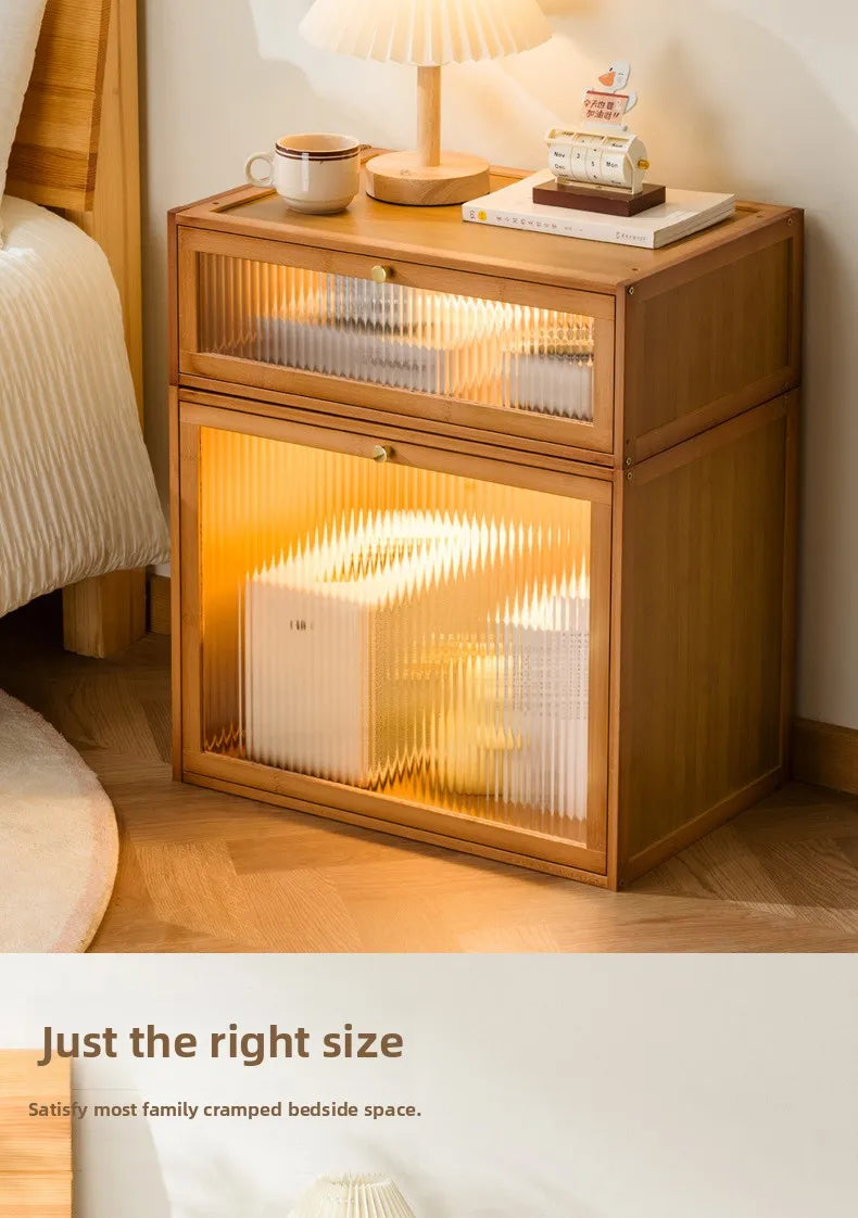 Solid wood bedside table locker small simple bedroom home 2025 new bedside shelf cabinet