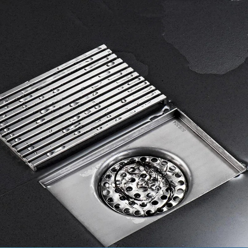 304 Stainless Steel Balcony Square Floor Drain Engineering Large Displacement Deodorant Floor Drain Outdoor Floor Drain