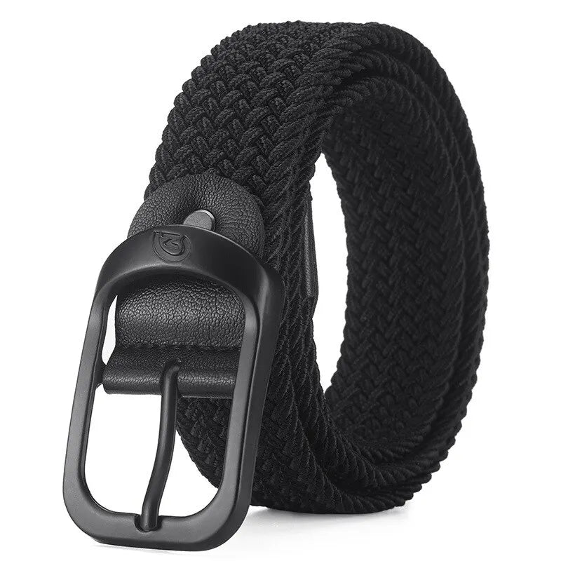 Men's Belt Casual Woven Elastic Belt Outdoor Sports Women's Belt No Need for Punching Climbing Work Belt For Men Women Fashion