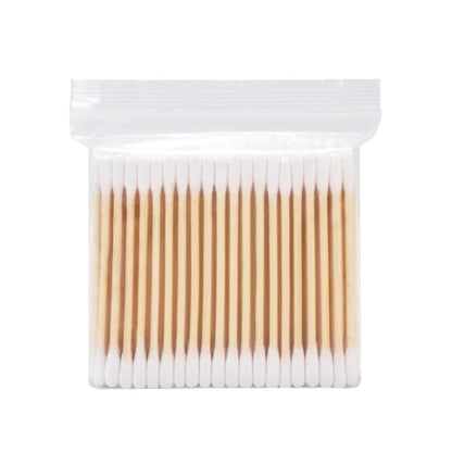 100/500Pcs Cotton Swab Wooden Cotton Sticks Double-Tipped Cotton Bud Chlorine-Free Hypoallergenic Cotton Swab Makeup Tools