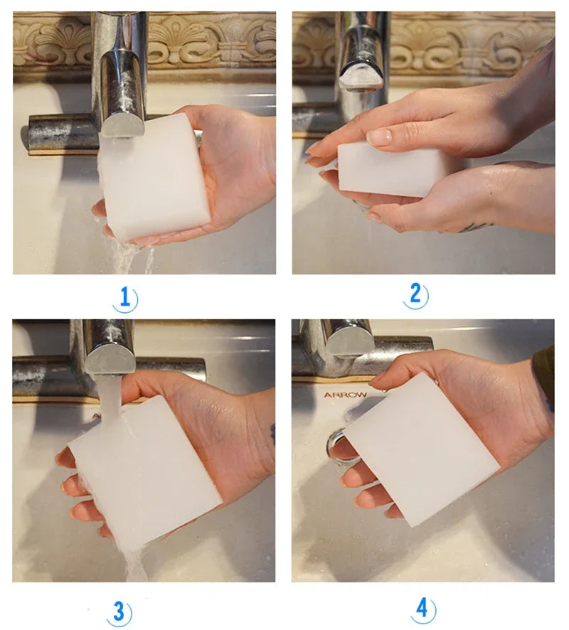Magic Sponge Eraser White Melamine Sponges Cleaner Sponge Eraser for Kitchen Cleaning Tools Office Kitchen Bath Cleaning Sponges