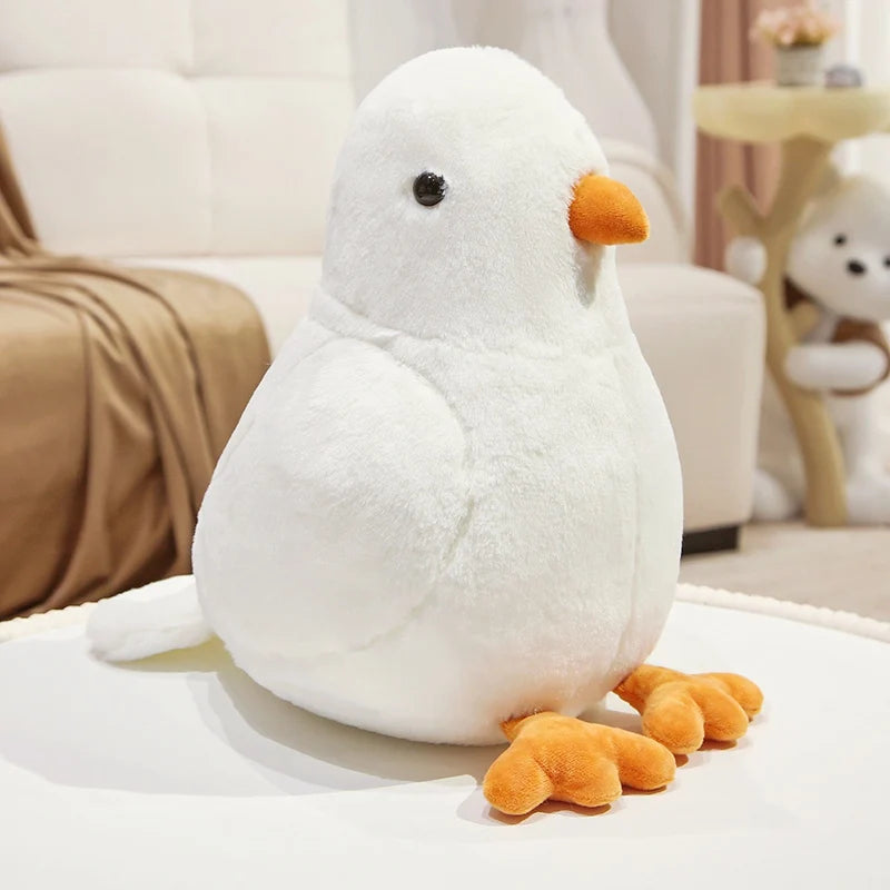 Simulated Round Chubby Pigeon Plush Toys Cartoon Bird Peace Dove Dolls Stuffed Home Decratied Ornaments Gifts for Kids Girls