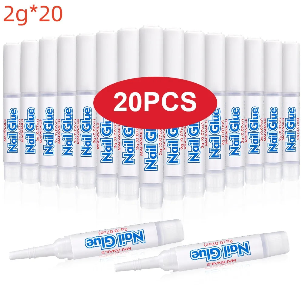 30/20/10pcs Fast-Dry Nail Glue Acrylic False Nail Tips Glue Gel For Fast Extension Super Bond Rhinestones False Nails Mini Glue