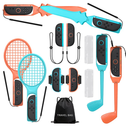 Switch 2 Sports Accessories Bundle -19 in 1 Family Accessories Kit for NS Sports Games Compatible with Switch/OLED