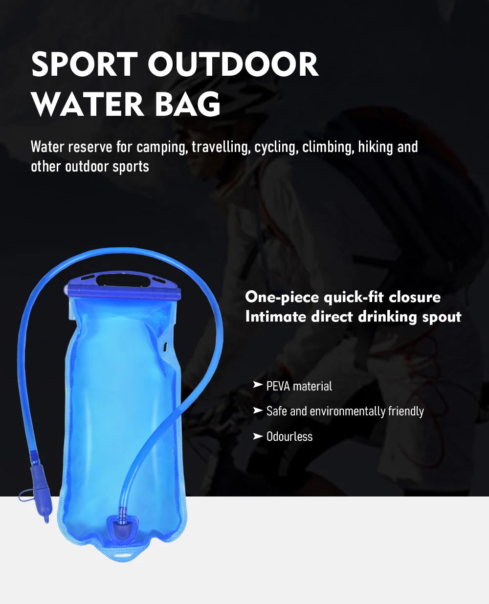 ThinkRider Water Bladder Water Reservoir Hydration Pack Storage Bag BPA Free - 1L 1.5L 2L 3L Running Hydration Vest Backpack
