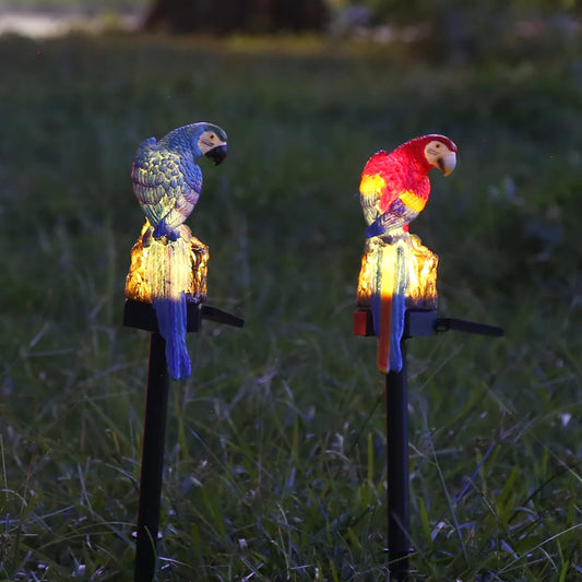 Solar Power LED Parrot Lawn Light Outdoor Waterproof Garden Yard Decorative Lamp
