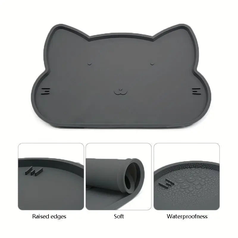 Silicone Pet Feeding Dog Cat Bowl Food Mat Non-Stick Waterproof Pet Food Feeding Pad Puppy Feeder Tray Water Cushion Placemat