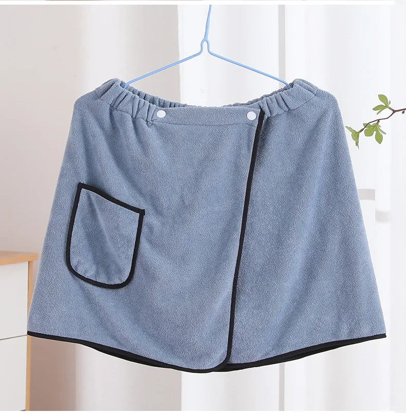 Men can wear a shower skirt soft skin absorbent quick drying bath towel wear and take off convenient bath home bath skirt beach