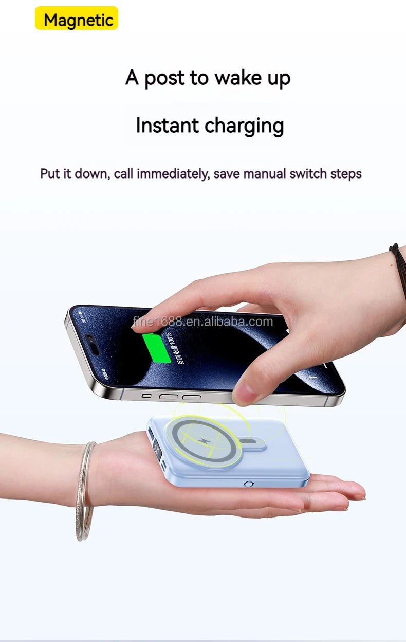 PD 20W Fast Charging 10000mAh Portable Phone Charger Power Station Power Bank Magnetic  Wireless Charger  Power bank