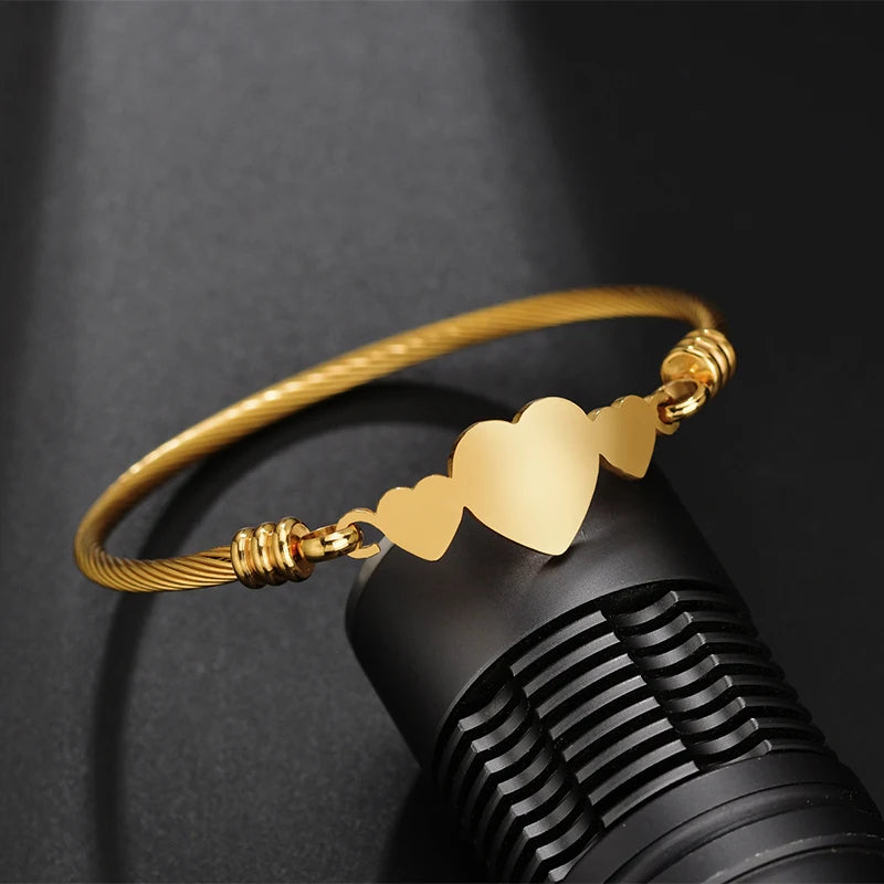 Religion Catholicism San Benito Rosary Bracelet Women Stainless steel Open Cuff Heart Life Tree Bracelet Christian Jewelry Gift