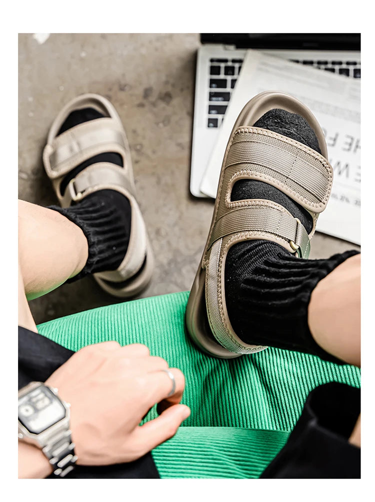 Sandals for men summer breathable cooldown men's outdoor sports leisure soft sole anti slip water wading outdoor beach shoes