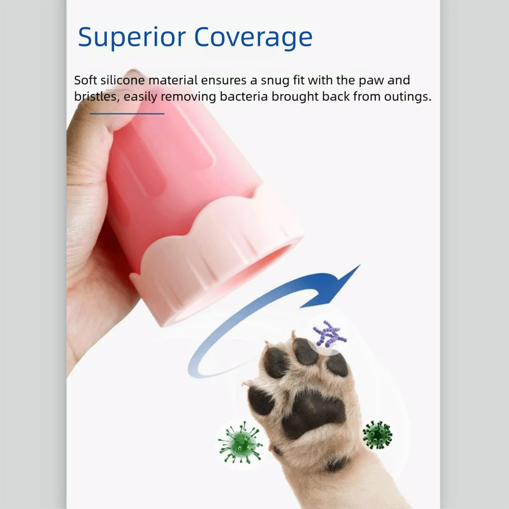 Soft Bristles Pet Paw Cleaner Reusable Mud Removal Dog Foot Washing Cup Detachable Portable Pet Feet Washer Daily Foot Care