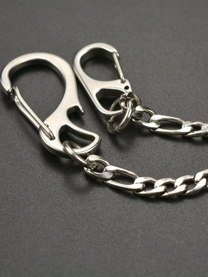 21 inch long Figaro 3:1 chain necklace choker jean trouses chain street dance decor stainless steel carabiners