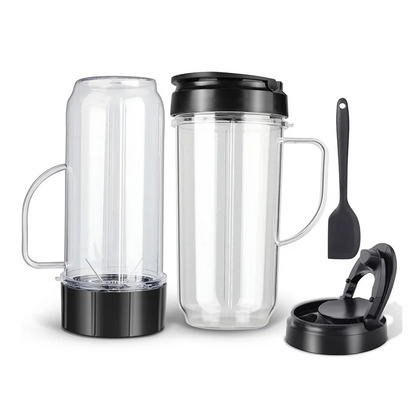 ABKJ-Blender Cups And Blade Replacement Parts 6Pcs, 22Oz Cup With Flip Top To-Go Lids & Blade For Magic Bullet Blender Juicer