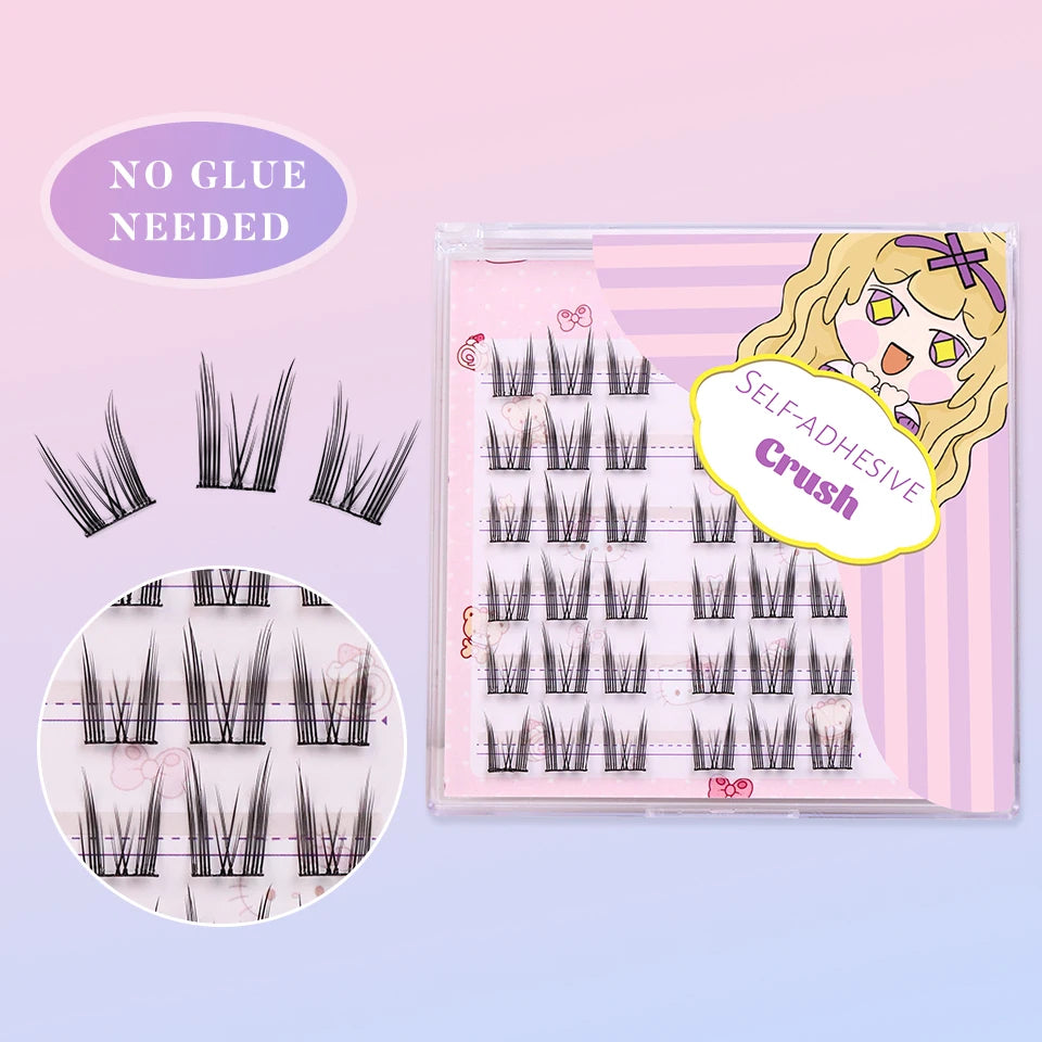 Lashprofessor Glue-Free DIY Self-adhesive False Eyelashes Self-adhesive Reusable DIY Segmented Lashes No-Glue DIY Cluster Lashes