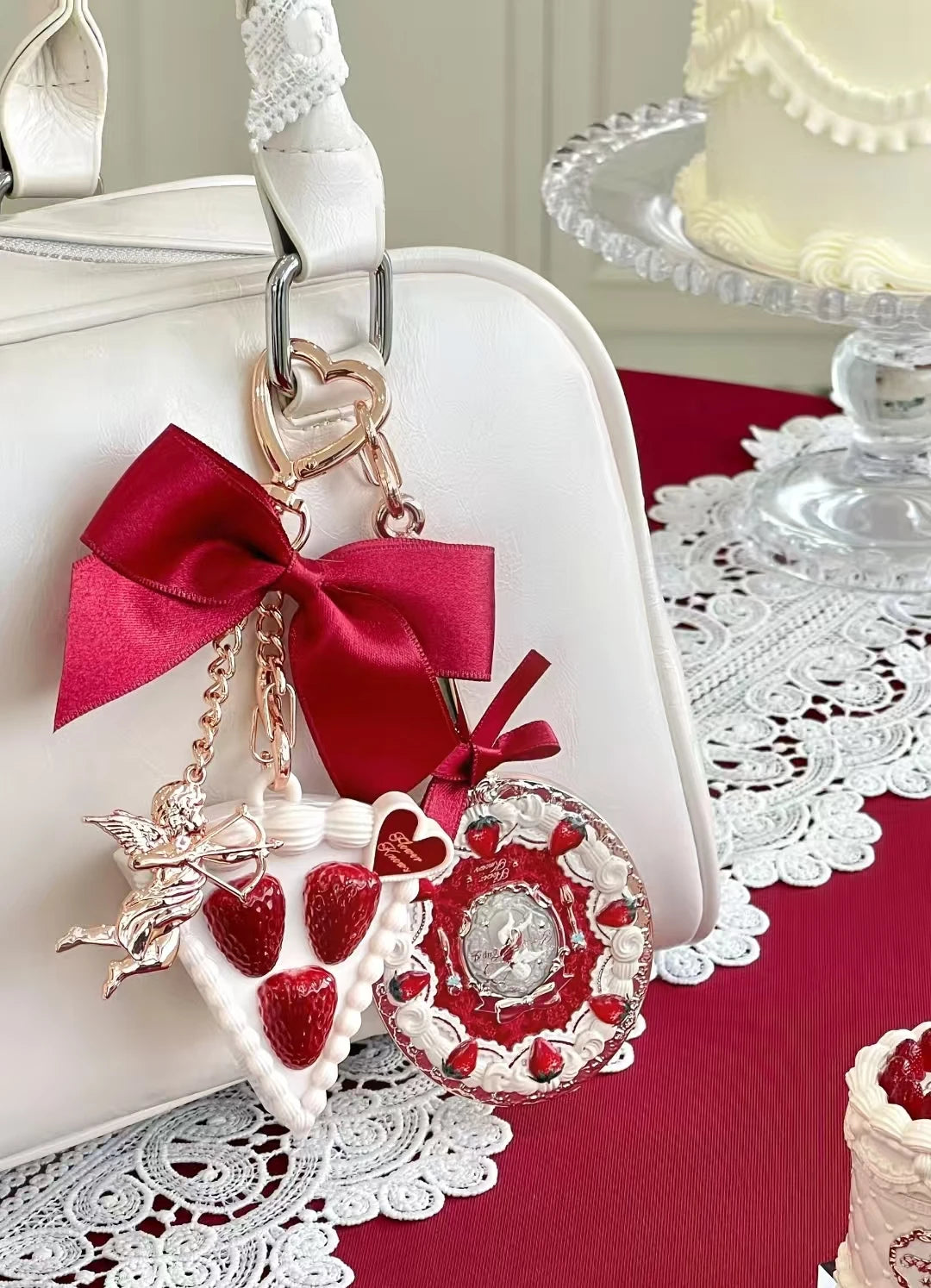 Flower Knows Strawberry Cupid Collection Solid Perfume Balm Pendant Perfumes Convenient On-the-Go