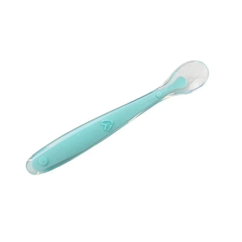 Colorful Silicone Spoon for Babies Hot Sale Candy Color Temperature Sensing Baby Feeding Tools
