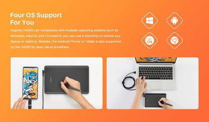 Graphics Tablet HUION H420X Digital Drawing Tablet Graphic Tablet for Painting with Battery-Free Pen PW100 8192 L