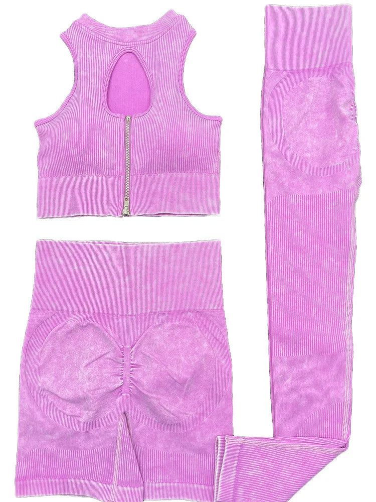 New Women Gym Seamless Sets Yoga Leggings Fashion Soprts Shorts Pants Stretch Fitness Mujer Leggin 2 Pieces Sweatpants Suits