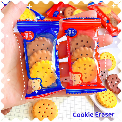 Kawaii stationery items School teacher gift Office Supplies classroom back to school ice cookie Rubber funny Erasers