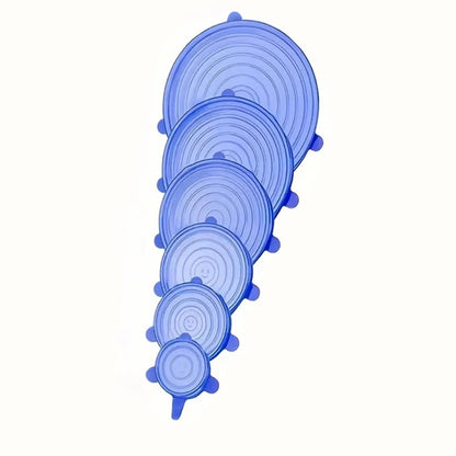 6Pcs Six-Piece Set of Fresh-Keeping Lids, Silicone Sealing Lids, Silicone Crisper Lids, Smiley Face Sealing Lids, Fresh-Keeping Lids