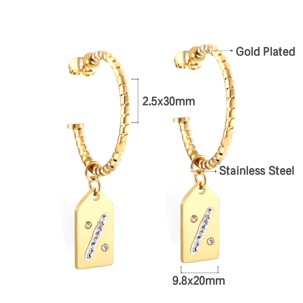 LUXUSTEEL Golden Heart style Women's Hoop Earrings Stainless Steel Female Earring Flower Star Drop Ear ring Jewelry Gifts