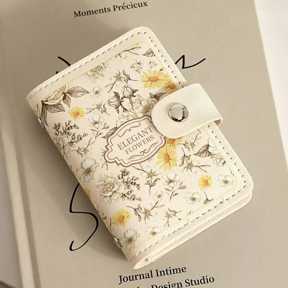 RFID Blocking ID Card Holder Creative 20 Card Pockets PU Leather Mini Wallets  Laminated Concealed Pull-out Business Card Case