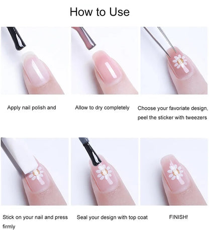 5Dquality pearl thread curtain nail art stickers French line decorative nail art stickers art slider decals nail art accessories