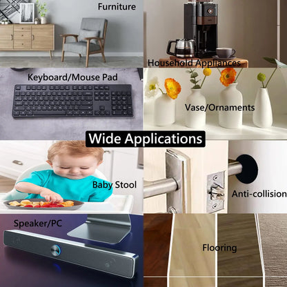 Non Slip Self Adhesive Silicone Cuttable Furniture Pads 4x40 inch - Anti-Sliding Anti-Scratch Rubber Floor Protectors